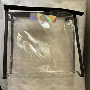 Clear Transparent Zipper Bag with Black Trim